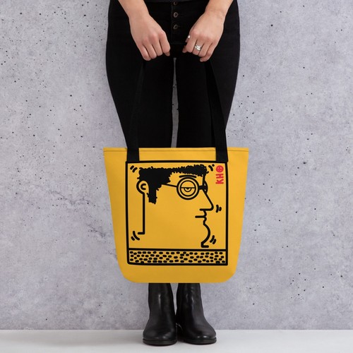 IABO - "Untitled" (Haring-portrait) Borsa Tote bag Shopping bag Pop art - Picture 5 of 8