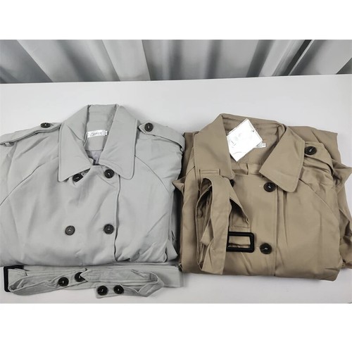 Women's Winter Button Long Trench Coat Jacket Double Breasted Oversize Rain Coat - Picture 6 of 14