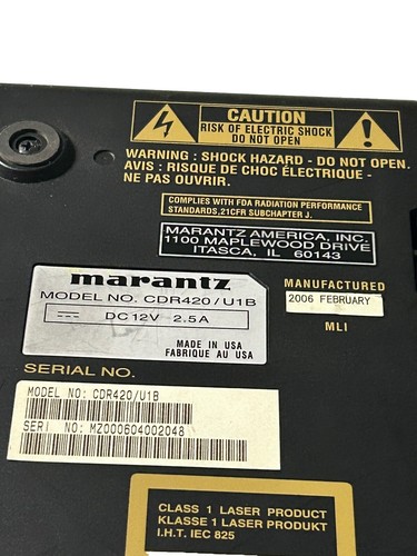 MARANTZ CDR-420 PORTABLE HARD DISK RECORDER HD/CD BURNER Excellent Condition - Picture 8 of 15
