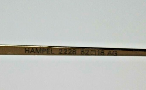 BRANDNEUE HAMPEL 2228 AG GRÜN 100 % AUTHENTISCHE BRILLE 52-16 - Bild 4 von 4
