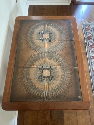 Johannes Andersen Mid Century Danish Modern Tile Teak Wood Table 27x19” Signed. - Picture 4 of 13