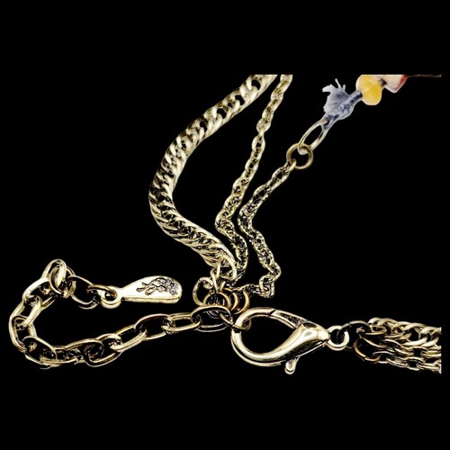 NUEVO CON ETIQUETAS Free People Under The Same Sun Collar Oro Joyería Regalo - Imagen 10 de 10