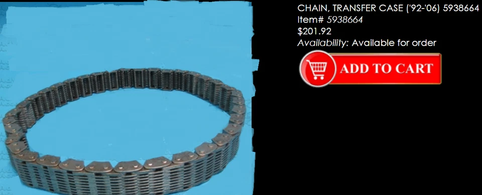 (92~06) Cadena de caja de transferencia HMMWV Hummer H1 AM General 5938664 [A5B1] Foto 3 de 4