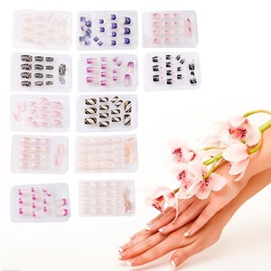24pcs 1set Nail Tip False French Full Short Nails Art Finger