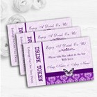 Cadbury Purple Vintage Floral Damask Butterfly Wedding Bar Free Drink Tokens