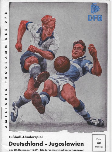 West Germany v Yugoslavia 20/12/1959 Friendly International in Hannover