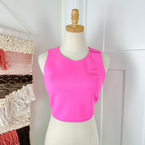 Skims Sport High Neck Neoprene Swim Bikini Top Taffy Pink Sz 2X NWT - Picture 3 of 10