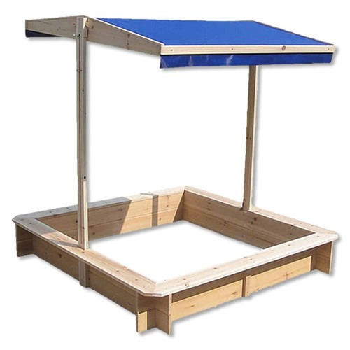 Sandkasten Sandkiste Holz Dach Sandbox Plane Kinder Spielhaus Sitzbank Abdeckung - Bild 2 von 16