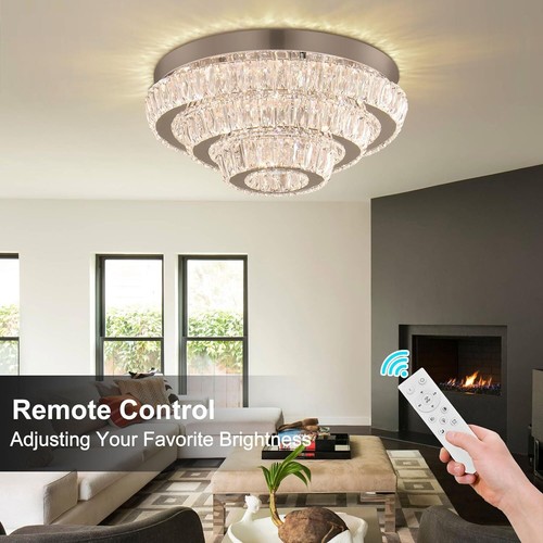 16.5" Crystal Chandelier Modern Crystal Ceiling Light LED Chandelier for Bedroom - Picture 10 of 35