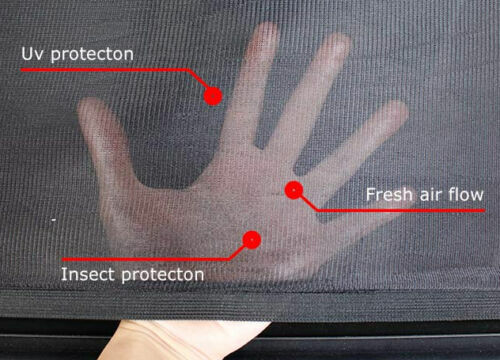 Car Rear Side Window Sun Shade Cover Visor Mesh Shield Sunshades UV Protection - Bild 19 von 24