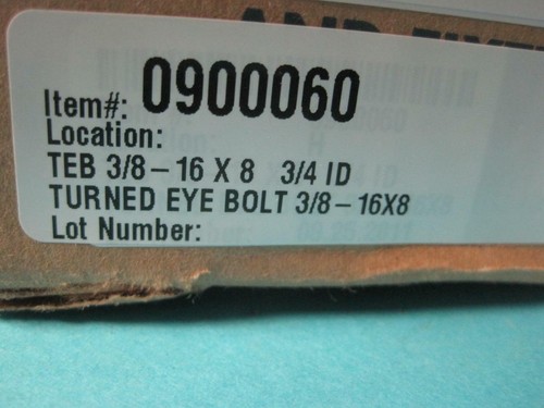 lotto di 10 bulloni Stanley Hardware 1 conteggio 3/8" 16 x 8" occhio tornito liscio con dado esagonale - Foto 4 di 12