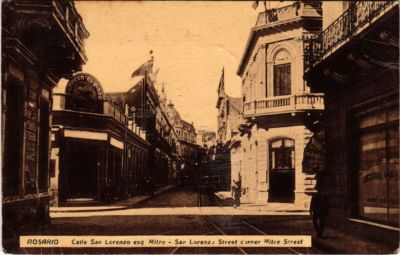PC CPA ARGENTINA, ROSARIO, CALLE SAN LORENZO ESQ MITRE, POSTCARD (b11610)