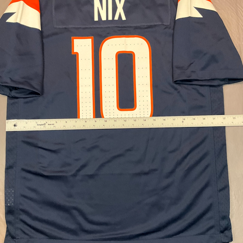New w/ Defect Nike Bo Nix Denver Broncos Navy NFL Game Jersey Men's Sz M $130 - Picture 10 of 11