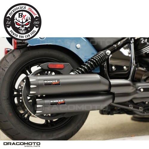 INDIAN CHIEF 116 ABS Bobber Dark Horse 2022-2024 Scarico BASSANI Nero 8CH17B - Imagen 4 de 6