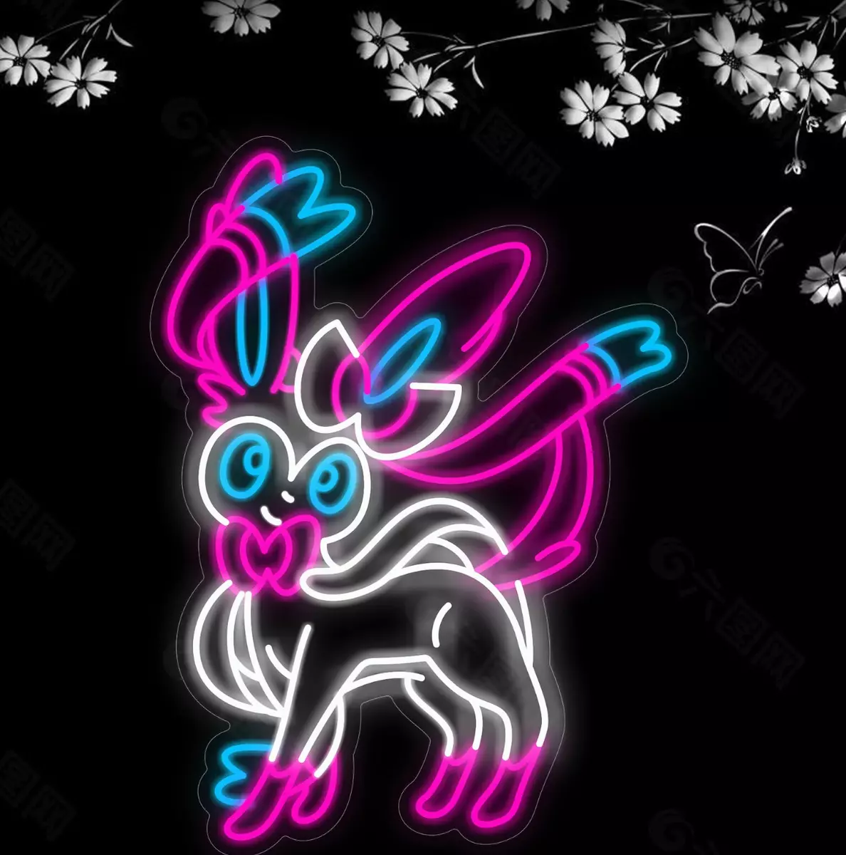 Eevee Kawaii Pokemon Neon Sign, LED Light