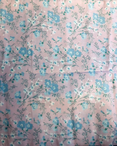 Cottage Chic by Connecting Threads Blue White & Lavender Florals on Pink BTFQ - Picture 1 of 6