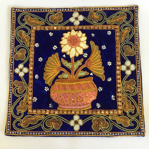 pillow cover case thai Vintage embroidered elephant flower handmade - Picture 147 of 193