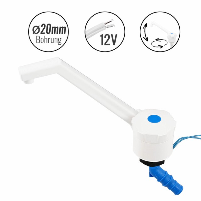 12V faucet faucet Novo height 135mm 90g ABS caravan white NEW & ORIGINAL PACKAGING- 12V faucet faucet Novo height 135mm 90g ABS caravan white NEW & ORIGINAL PACKAGING-