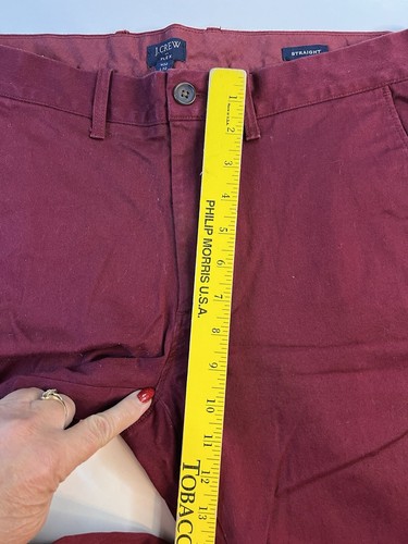 J Crew Flex Men’s Pants Size W32 L32 SEE Leg Measure L31 !! Maroon Straight Leg - Picture 5 of 14