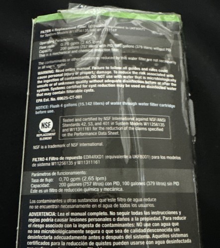 Whirlpool EDR4RXD1 EVERDROP 4 Refrigerator Water Filter NEW - Picture 6 of 7