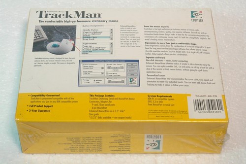 Logitech Trackman vintage - versione seriale e mouseport - nuovo e sigillato - Foto 2 di 2