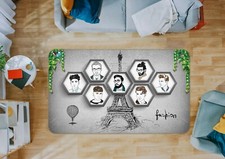 3D Eiffel Tower Hairstyle NAO11276 Game Rug Mat Elegant Photo Carpet Mat Fay