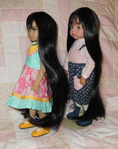 Monique CUSTOM MADE Doll Wig SIZE 7/8 BLACK Very VERY Long Straight Hair NEW - Picture 12 of 19