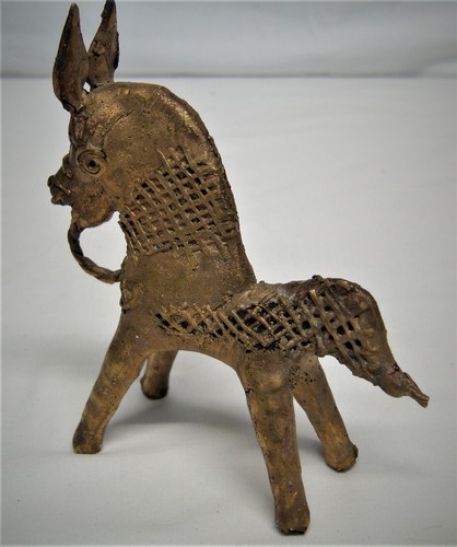 Vintage Tribal Dhokra Bronze Horse Figurine 4"Lx5.50"Tx2"W. Rare - Picture 6 of 7