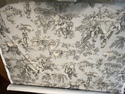 5 Yds Cavalier Toile Grey & Cream by Vervain 54" Wide 100% Cotton - Picture 17 of 17