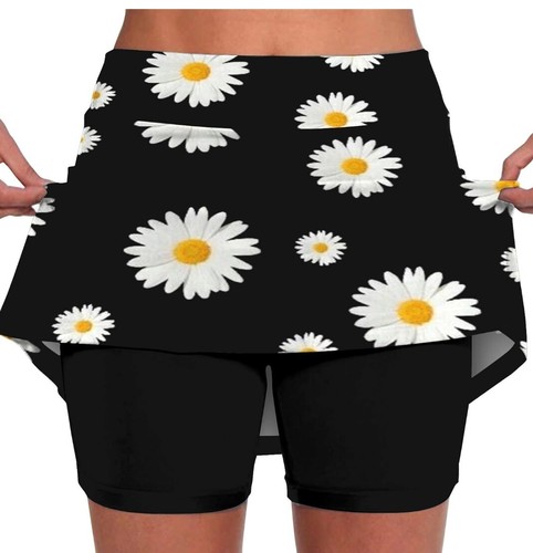 Pantalones Cortos Atléticos Para Mujer Elásticos Yoga Culottes Cintura Alta Estampado Floral - GRANDES - Imagen 2 de 5