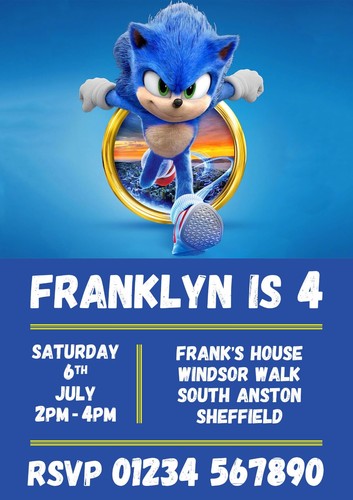 Digital Sonic the Hedgehog Birthday Party Invitations - Personalised Invite - Picture 24 of 54