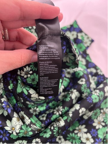 Topshop Satin Midikleid mit Blumendruck in Grün, Gr. 14 - Bild 12 von 12