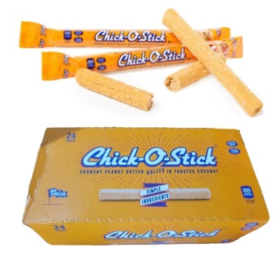 Chick O Stick Vegan Gluten Free Crunchy Peanut Butter Large Roll 1.62 oz. 24 PK