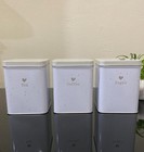 Gold Heart Tea Coffee Sugar Storage Jars Set of 3 Housewarming Gift Canisters