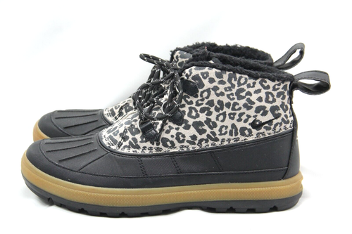 NIke ACG Woodside CHUKA II Boots Womens Sz 9.5 Black Leopard Duck 537345-102