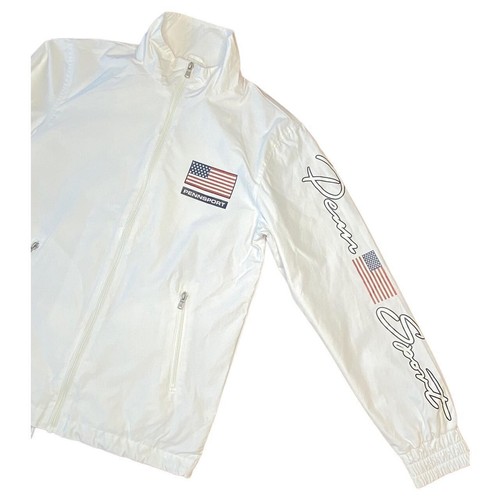Penn Sport Jacke XS weiß hinten groß Spell Out Sports super gebrauchter Zustand - Bild 3 von 4