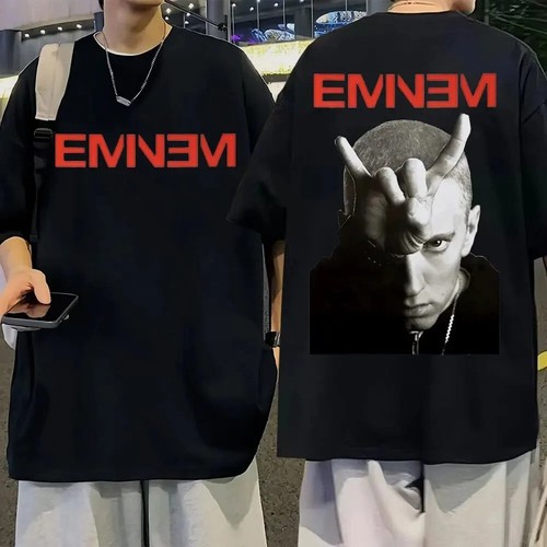 Camiseta Álbum de Música Eminem Gira Mundial Camiseta Hombres Manga Corta Camiseta Prendas para el torso - Imagen 14 de 45