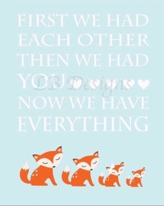 Orange And Baby Blue Woodland Nursery Print Fox Decor 8x10 Image Is Loading Orange And Baby Blue Woodland Nursery Print Fox