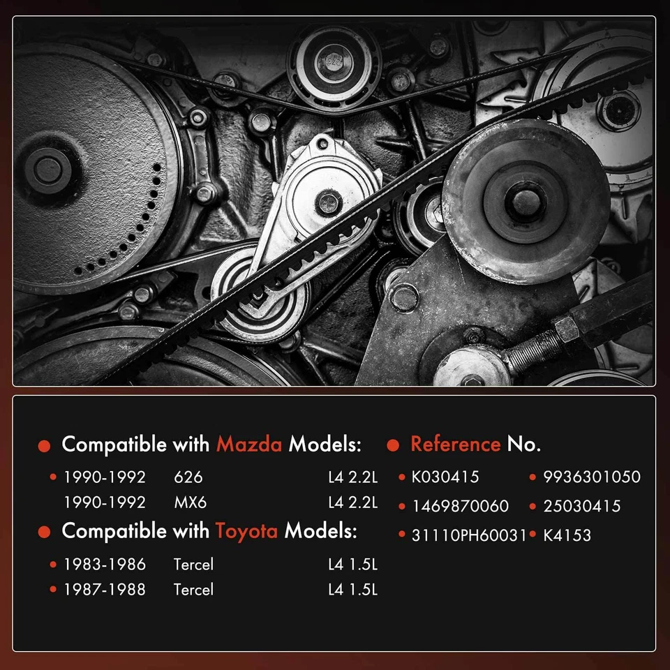 Cinturón Serpentine 41,5 pulgadas para Toyota Tercel 1983-1988 Mazda 626 MX-6 1990-1992 Foto 2 de 4