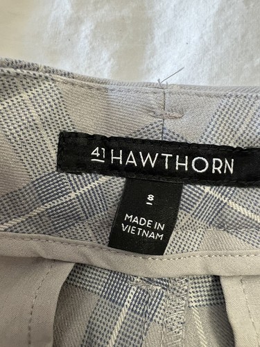 41 Hawthorn Becca Mid Rise Straight Leg Adjustable Hem Pants~ Gray Plaid~ SZ 8 - Picture 2 of 8
