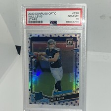 WILL LEVIS 2023 Panini Donruss Optic #298 Blue Stars Prizm Rated Rookie PSA 10