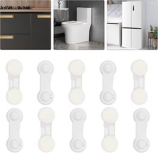 10 Pack Childproof Door Latch for Protecting Kids, Cabinet Locks with Adhesive