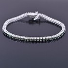 Silver Bracelet-5.50Ct, 7.5 Inches, Great Shine 3 mm, Blue Diamond Tennis 925