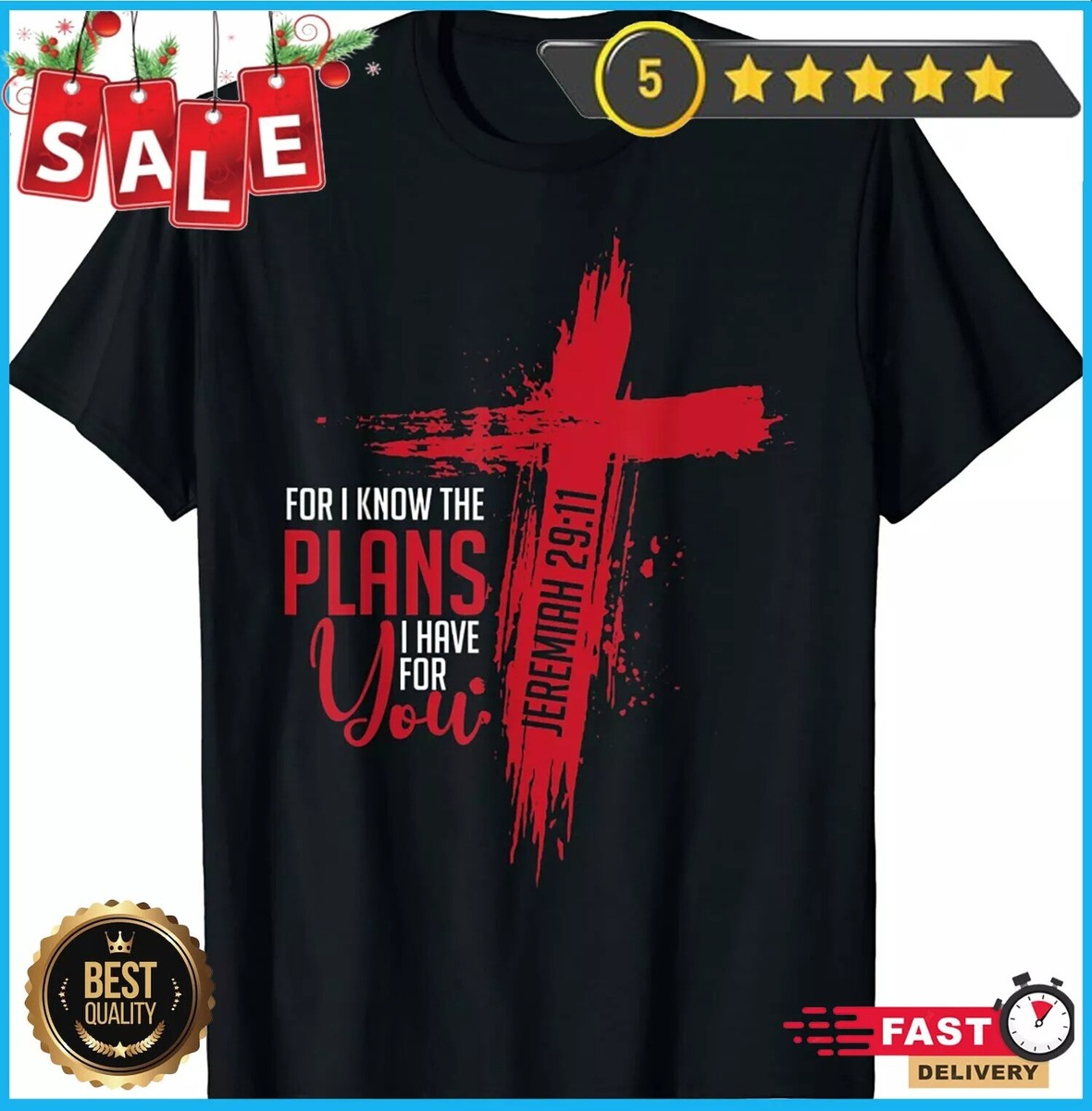 Jeremiah 29:11 Christian Bible Verse Gifts Cross Scripture T-Shirt Jeremiah 29:11 Christian Bible Verse Gifts Cross Scripture T-Shirt