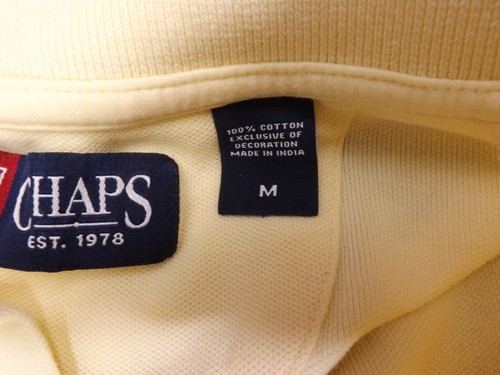 Chaps Polo Large Shirt Customized Striped Sleeve Pen Pocket - Men's size Medium - Picture 8 of 10