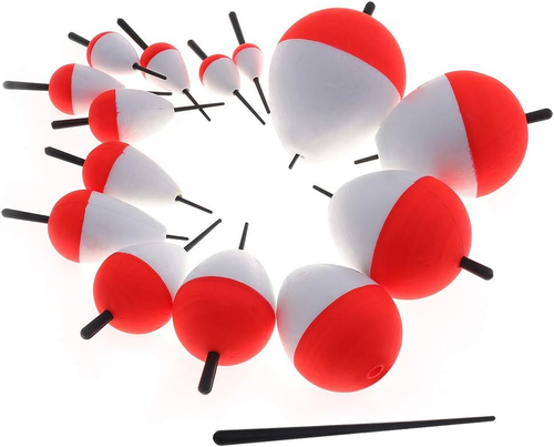 14Pcs Fishing Bobbers Hard Foam Snap-On Floats Fishing Floats, Red & White Float - Picture 7 of 12