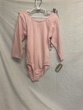 Girls Moret Pink Long sleeve Leotard Size Lg 12-14