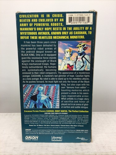VHS Anime Casshan Robot Hunter Perfect Collection 4 Episodes Orion Video 96 - Picture 2 of 4