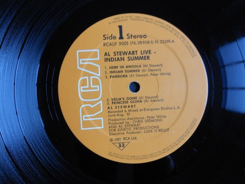 AL STEWART Live Indian Summer 12" Vinyl Double Album 1981 RCA Gatefold Sleeve - Picture 7 of 22