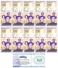 10 x VENEZUELA 200 DIGITALES 2023/2024  UNC 200 million bolivars USA SELLER